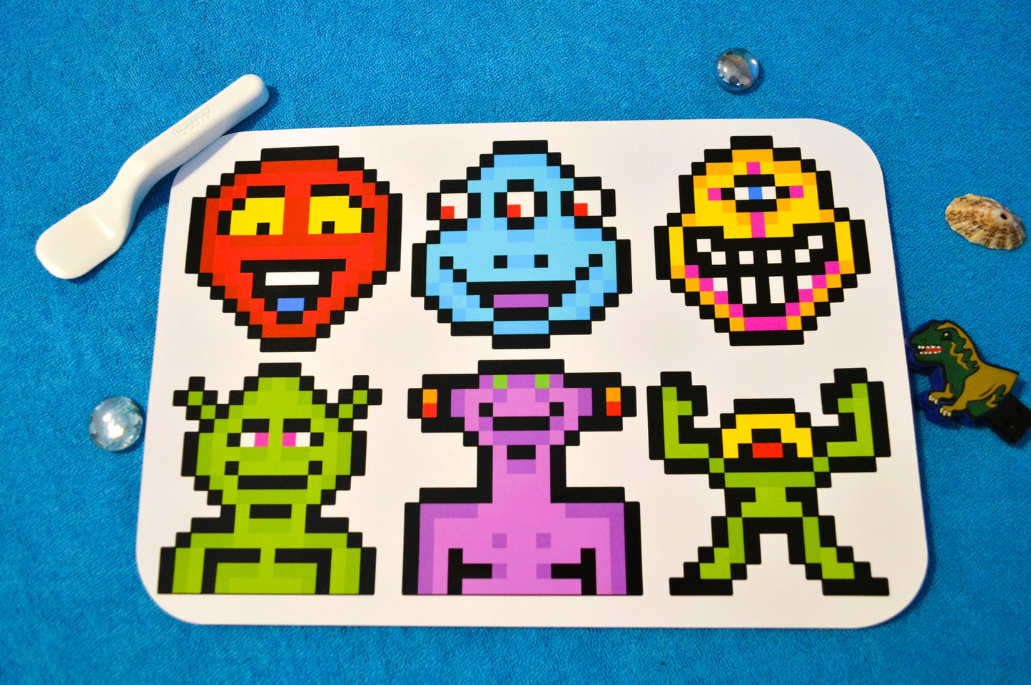 6 Pixel Art stickers "EXTRA-TERRESTRIAL" 