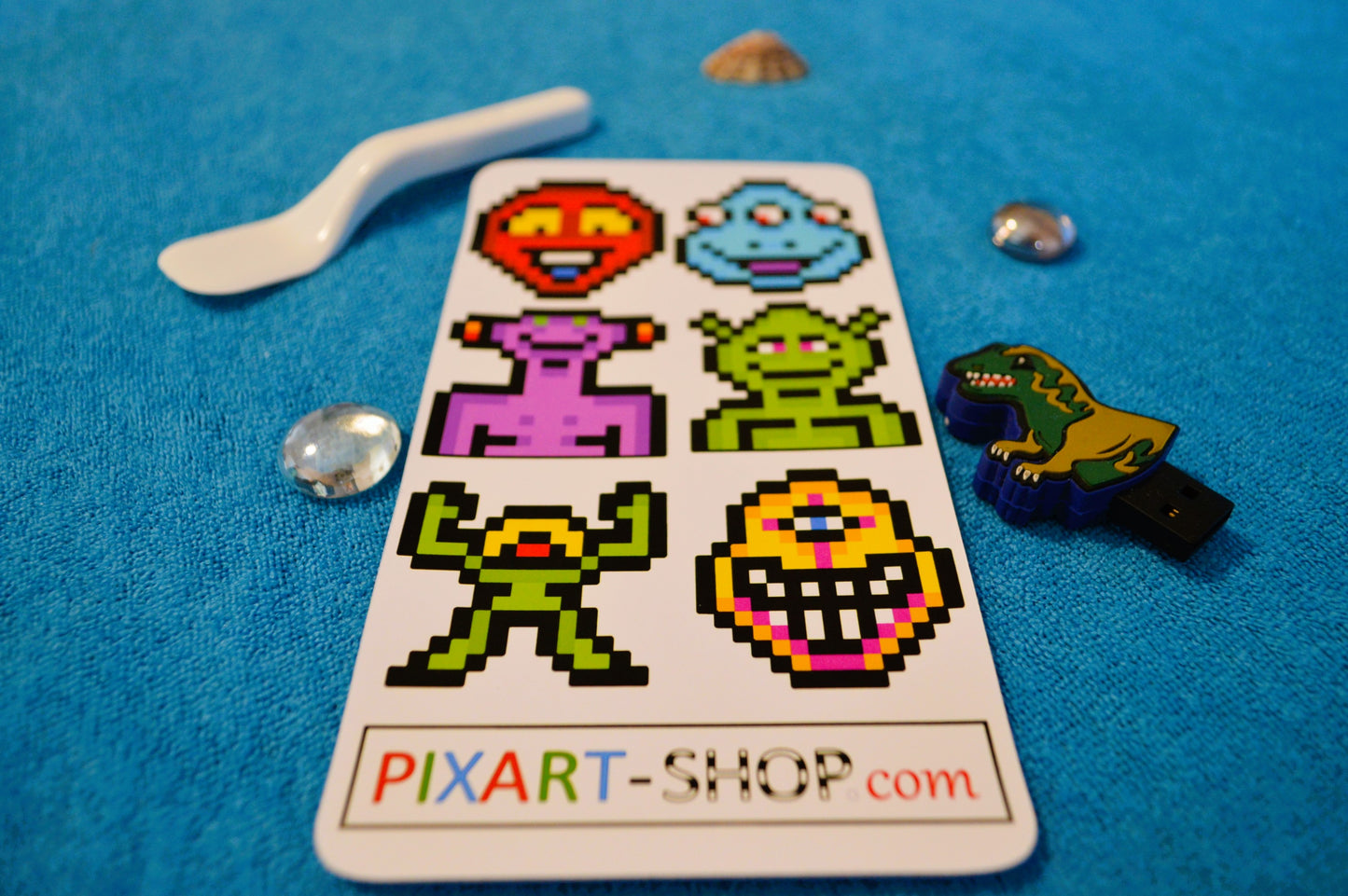 6 Pixel Art stickers "EXTRA-TERRESTRIAL" 