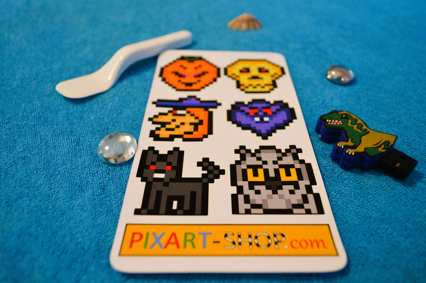 6 Pixel Art stickers "HALLOWEEN" 