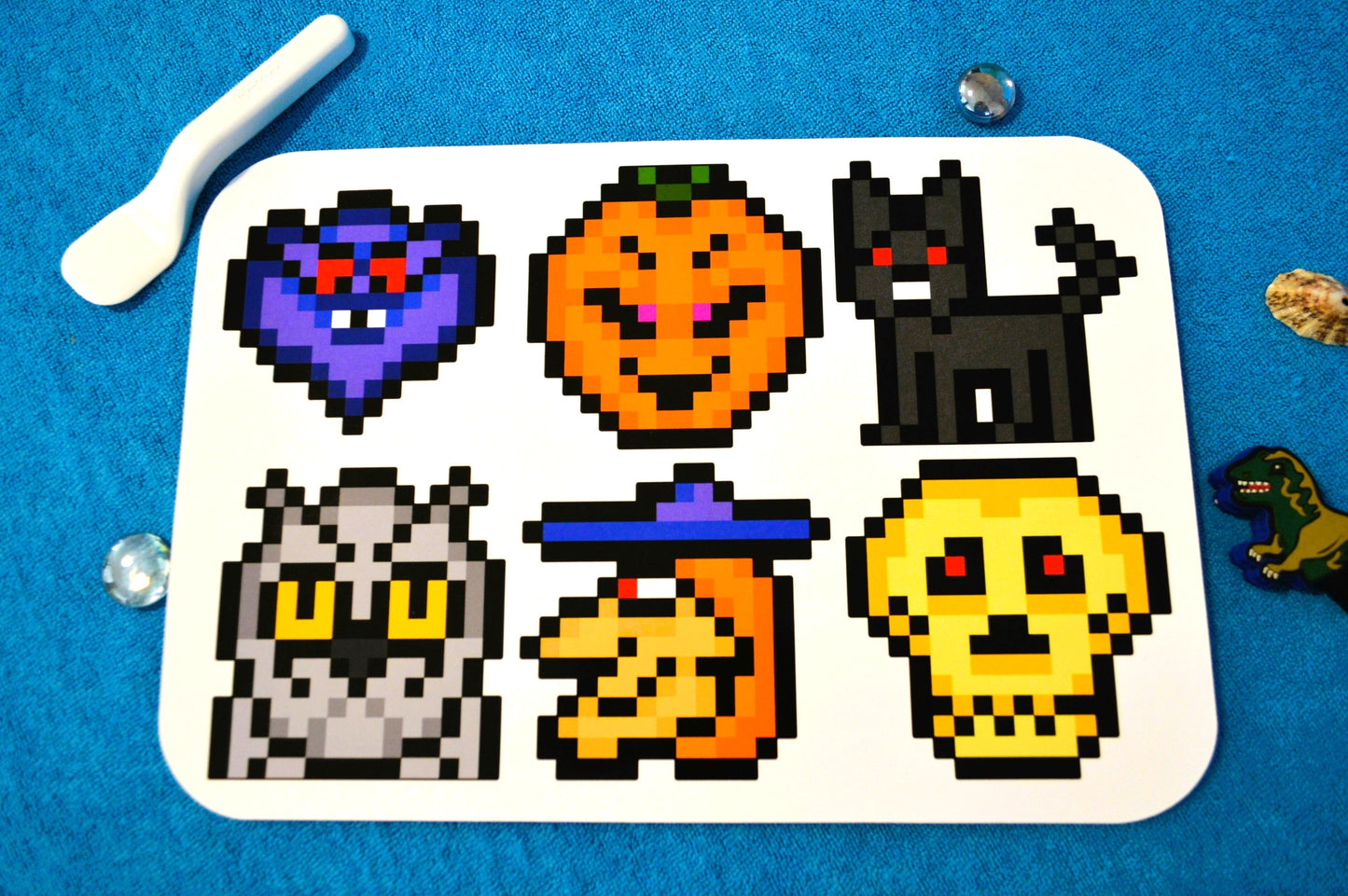 6 Pixel Art stickers "HALLOWEEN" 