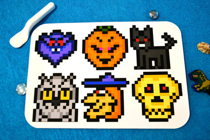 6 Pixel Art stickers "HALLOWEEN" 